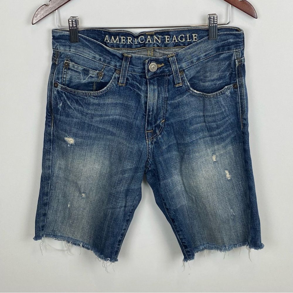 American Eagle Outfitters AE Jean Shorts Cutoff Denim Distressed
